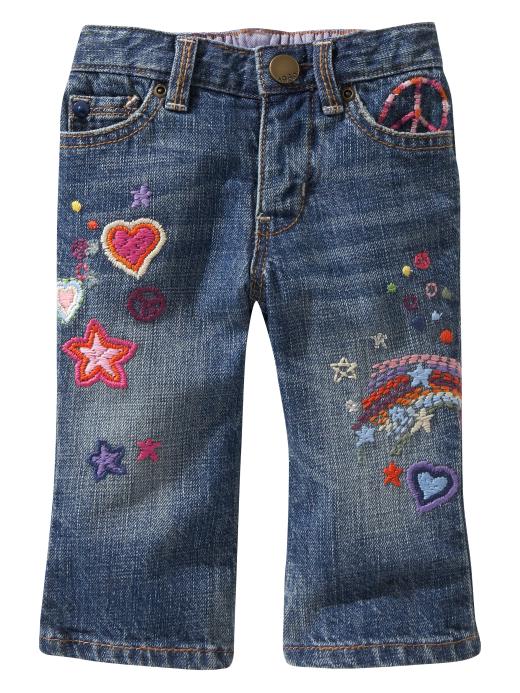 Gap Embroidered boot cut jeans