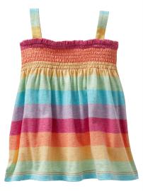 Rainbow striped smock tank