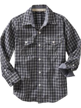 Blue plaid shirt