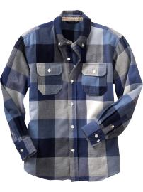 Blue patchwork plaid shirt