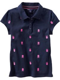 Short-sleeved embroidered polo