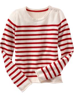 Striped button sweater