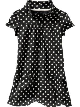Polka dot cowlneck tunic top