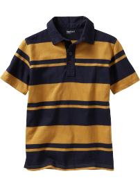 Striped jersey polo