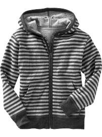Striped zip-up hoodie