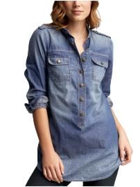 Chambray tunic top