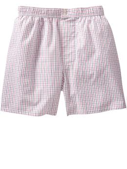 Red and navy checked boxers