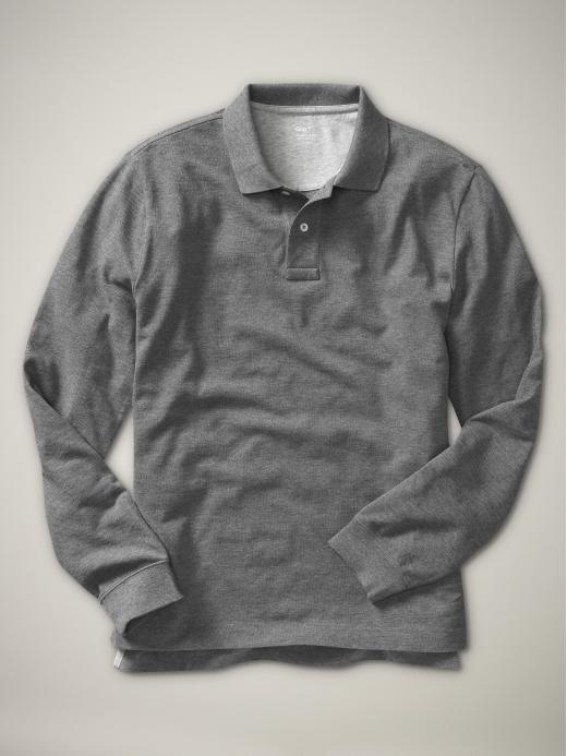 Gap Mens Long-Sleeved Pique Polo     Item#:770476002