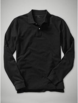 Long-sleeved pique polo