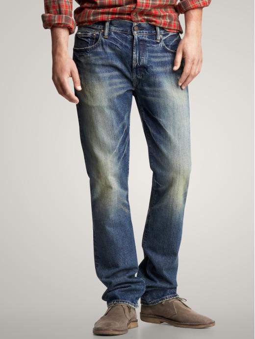 Gap Mens Straight Fit Jeans Bleeker Wash