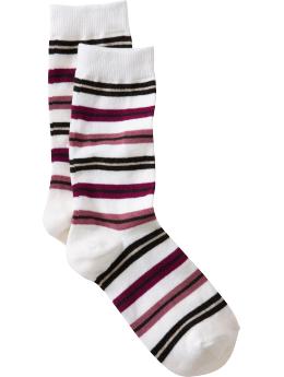 Triple-striped crew socks