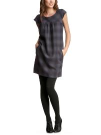 Plaid cap-sleeve dress