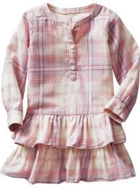 Ruffle hem plaid dress