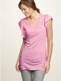 Pink Shirred inset T  from Gap from gap.com