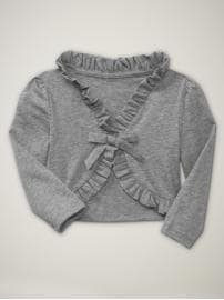 Long-sleeve ruffle cardigan