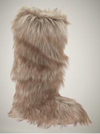 Tall fur slipper booties
