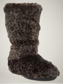 Fur slipper booties