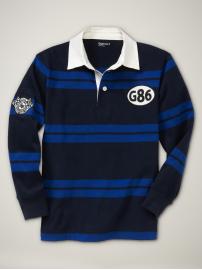 Rugby striped graphic polo