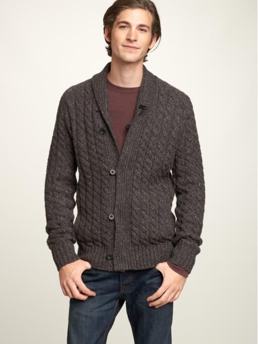 Gap Tweed Cable Shawl Tall Cardigan