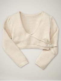 Metallic wrap cardigan