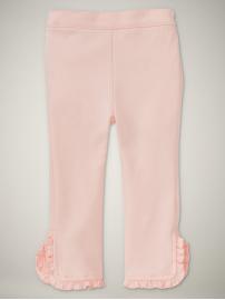 Ruffled hem ponte pant