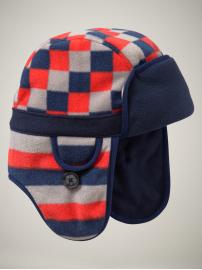 Patterned fleece trapper hat