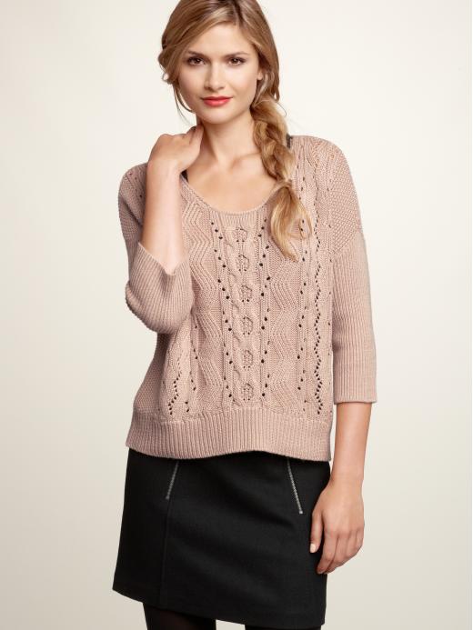 Gap Contrastknit Cable Sweater