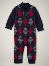 Argyle one-piece