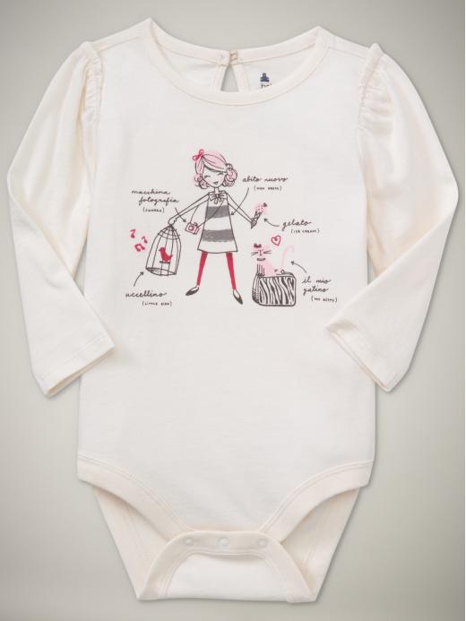 Gap Girly Glitter Graphic Bodysuit