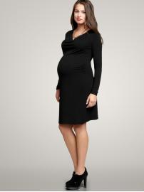 Cowlneck long-sleeve dress