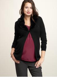 Fur-collar sweater