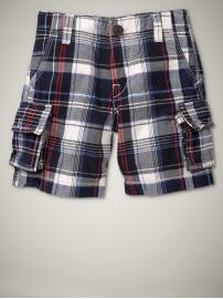 Plaid cargo shorts