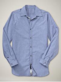Pinstripe plaid trim shirt