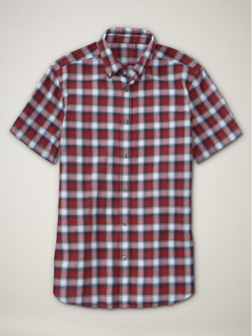 Gap Contrast Stitch Plaid Shirt     Item#:873753002