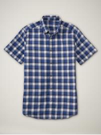 Contrast stitch plaid shirt