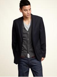 Tailored fit wool blazer