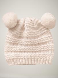 Garter-stitch pom hat