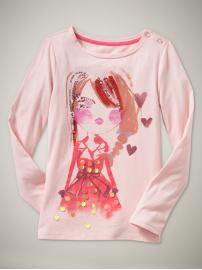 Button shoulder graphic T