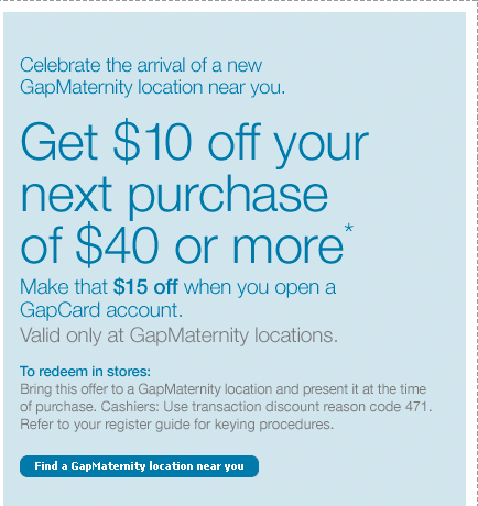 get $10 off your next purchase of $40 or more