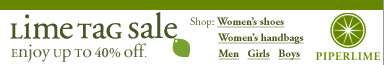 lime tag sale. enjoy up to 40% off. piperlime.