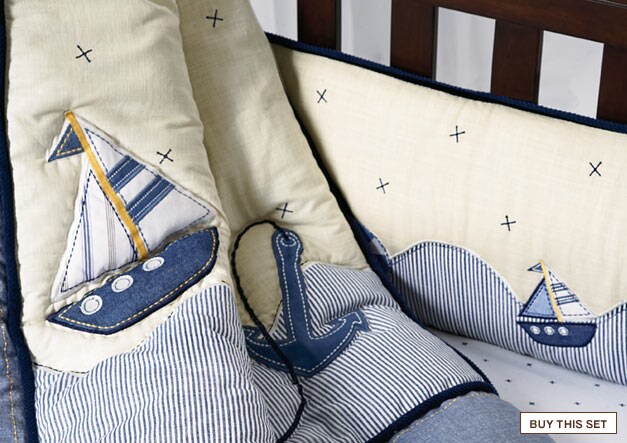 look closer: set sail on rolling waves in cozy fabrics like chambray and corduroy. buy this set.