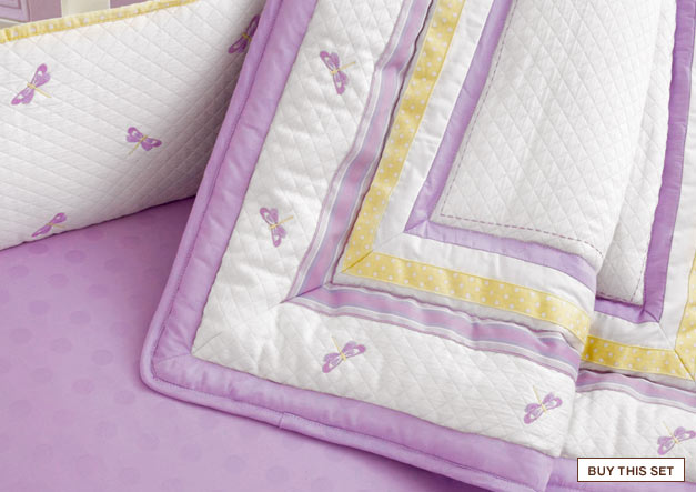 look closer: dreamy dragonfly: fluttering dragonflies add fun to dariling dots and soft quilted fabric. buy this set.