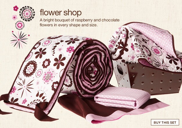 the pieces: flower shop: a bright bouquet of raspberry and chocolate flowers in every shape and size. buy this set.