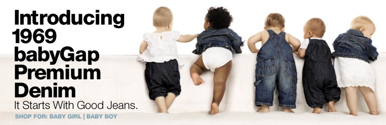 introducing 1969 babygap premium denim. it starts with good jeans.
