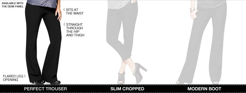 introducing the new premium pant collection, perfect trouser, slim cropped, modern boot.