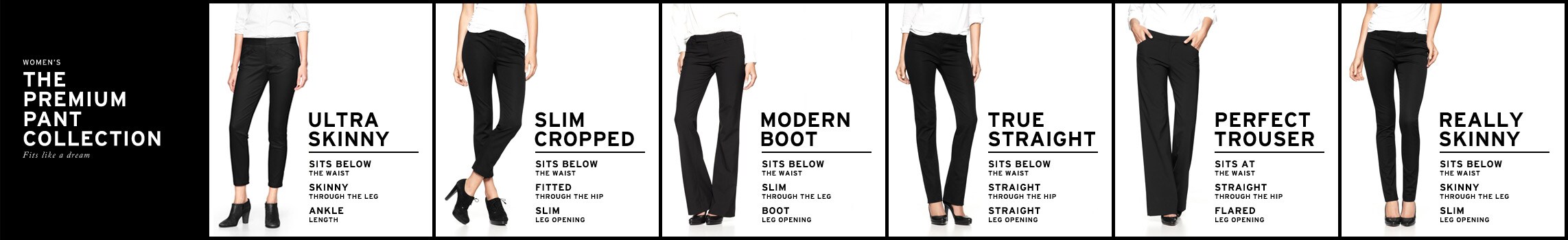 women's the premium pant collection. fits like a dream