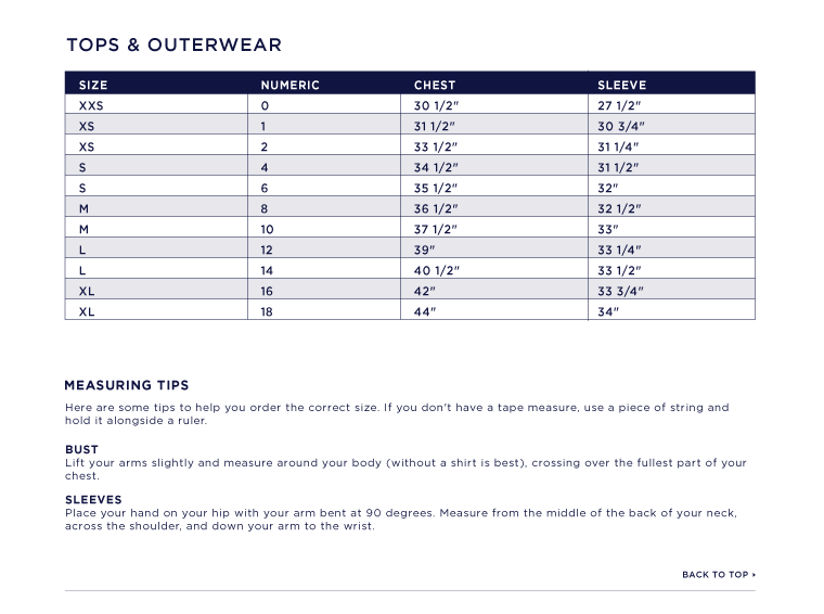 home gap gap gloves size chart