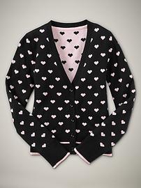 Intarsia heart cardigan