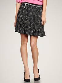 Geometric print pleated skirt