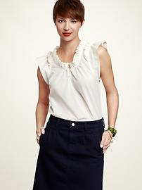 Ruffled button top